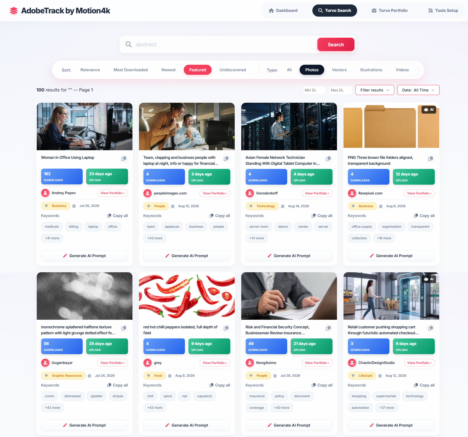 AdobeTrack Tool Interface